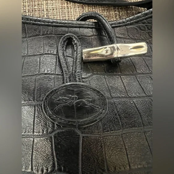 Longchamp Croc Roseau Leather Crossbody - Picture 10 of 14